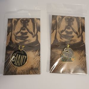 🐕 "Squirrel Chaser" and "Gentle Giant" Enamel Dog Tag Charm Set of 2
